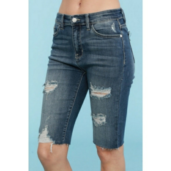 ♥️S M L XL♥️Destroy Cut Off Bermuda Shorts - Picture 3 of 8